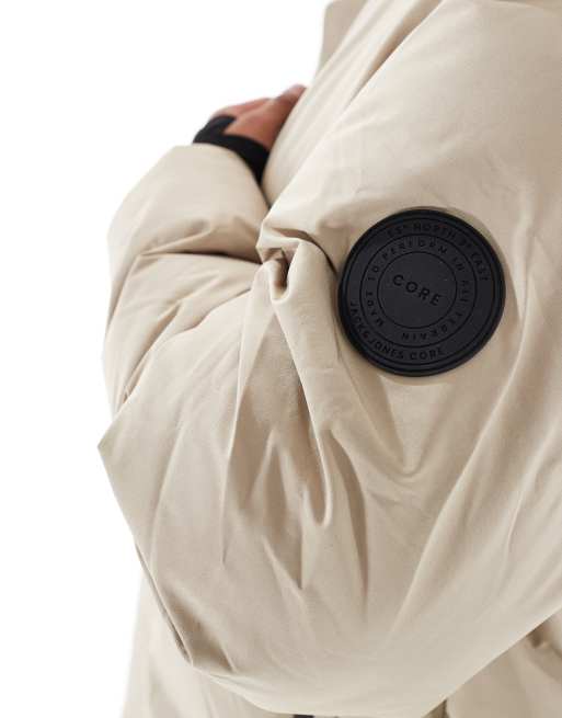 Jack & Jones - Premium - Oversized gewatteerd jack in beige , 4 van 4