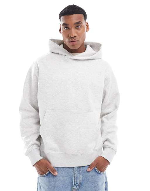 Jack Jones Premium oversized heavyweight hoodie in light gray heather