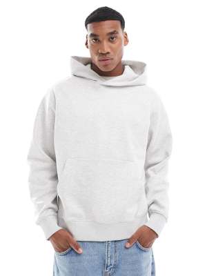 Jack & Jones - Premium - Oversized hoodie van 400gsm zware stof in gemêleerd lichtgrijs - view 1