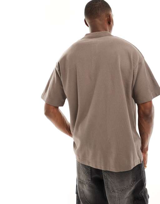 【送料&関税込】J.W. Anderson Brown Oversize Polo Shirt With Jw Anderson Brown Oversize Polo Shirt With Classic Collar