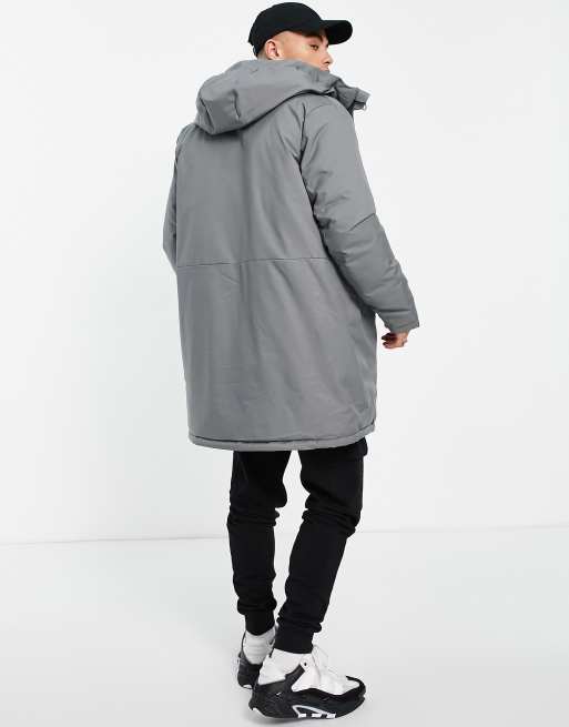 Jack Jones Premium padded hooded parka in gray ASOS