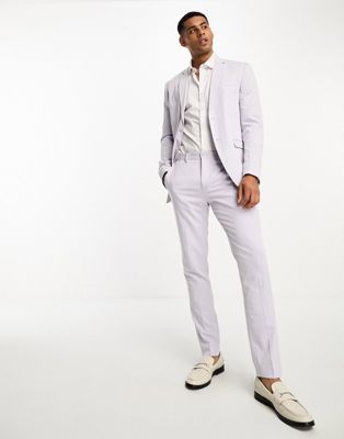 Jack & Jones Premium slim fit suit trouser in lilac - ASOS Price Checker