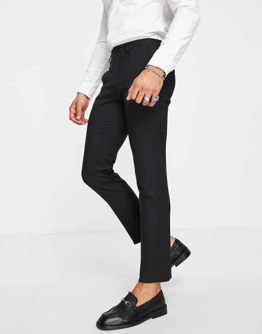 Jack & Jones Premium - Pantaloni da abito neri stretch super slim in misto lana, 4 di 4