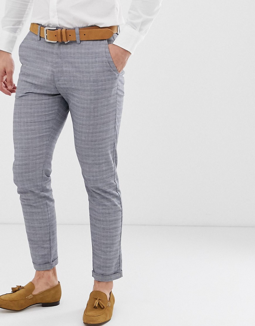 Jack & Jones Premium - Pantaloni da abito slim grigi a quadri-Grigio