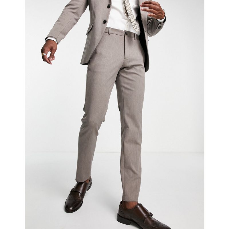 Pantaloni da abito Uomo Jack & Jones Premium - Pantaloni slim fit da abito color sabbia testurizzato 