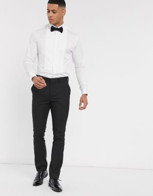 mens white pleated tuxedo shirt