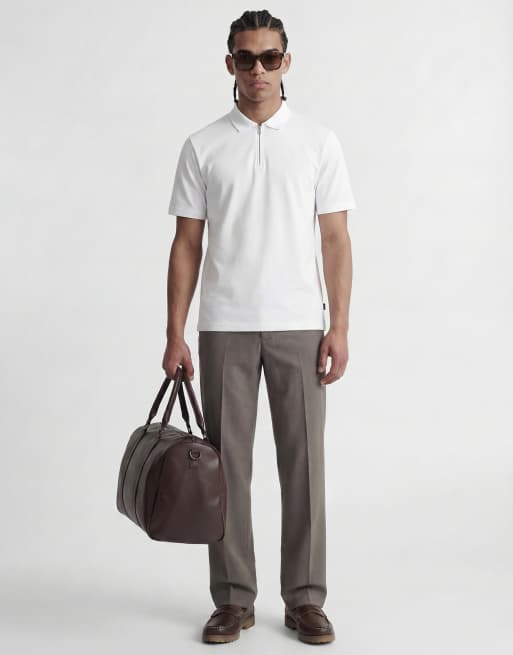Jack & Jones Premium - Polo bianca con zip, 3 di 4