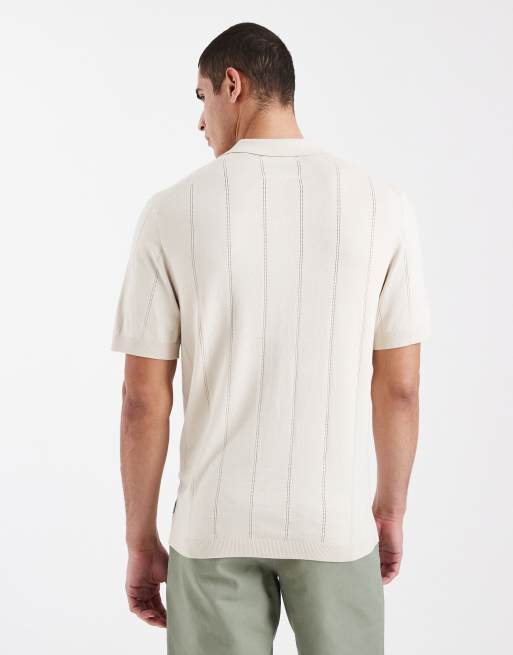 Jack & Jones Premium - Polo in maglia color crema, 3 di 5