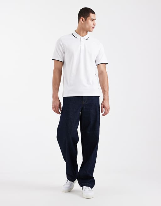 Jack & Jones - Premium - Polo met kraag met een gekleurd randje in wit, 2 van 5