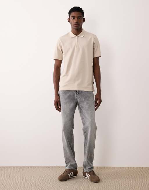 Jack & Jones Premium – Polo-Oberteil in Beige mit Reißverschluss, 2 von 5
