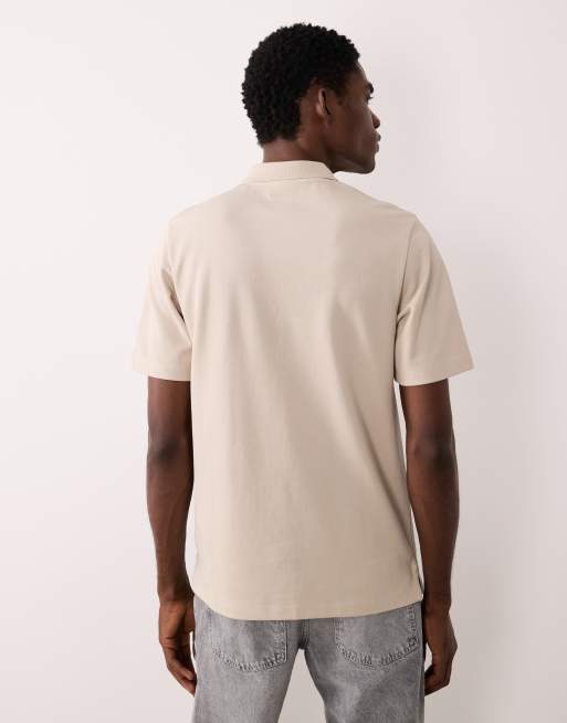 Jack & Jones Premium – Polo-Oberteil in Beige mit Reißverschluss, 5 von 5