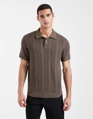 Jack & Jones Premium Herren Poloshirts Braun Gr. Mittel - Bild 3