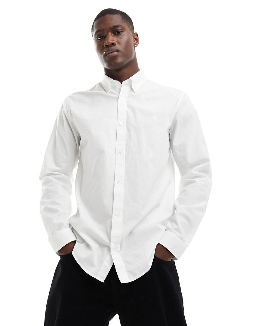 Jack & Jones Premium poplin long sleeve shirt in white