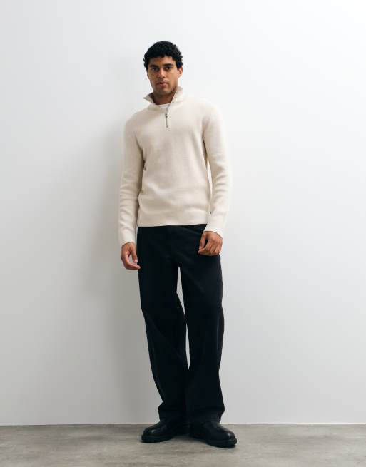 Jack & Jones premium pull en maille zippé 1/4 blanc cassé, 2 de 5