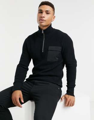 quarter zip sweater with dress shirt