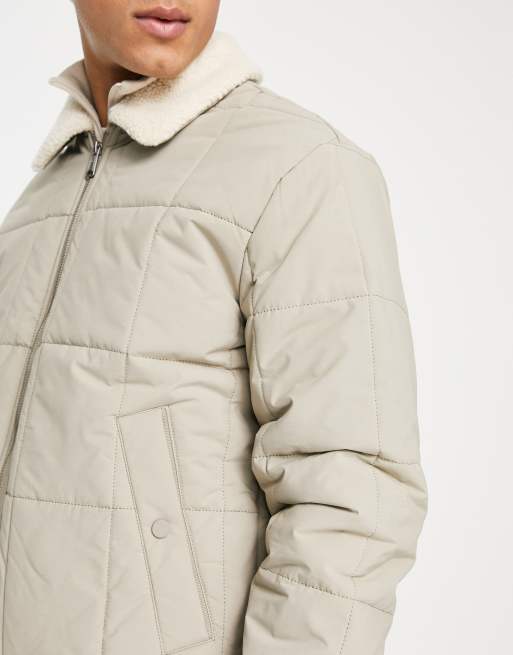 Jack & Jones Beige Varsity Bomber Jacket