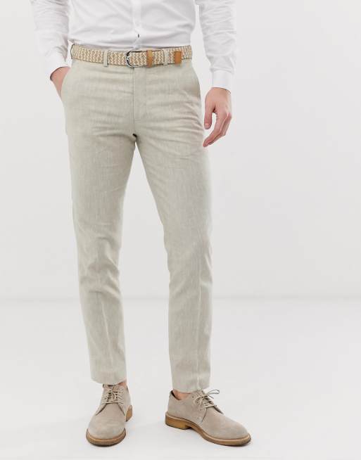 Jack & Jones – Hochwertiger Leinenanzug in Beige mit regulärer Passform, 2 von 2