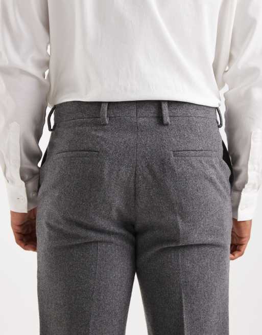 Jack & Jones Premium relaxed wool suit bottoms in gray