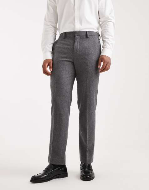 Jack & Jones Premium relaxed wool suit bottoms in grey
