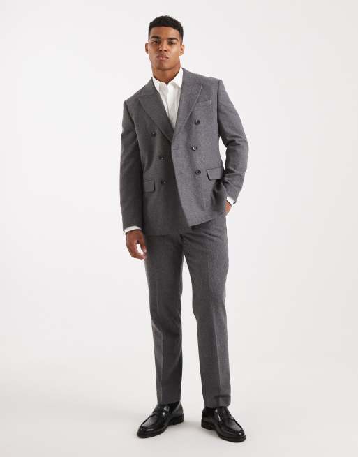 Jack & Jones Premium relaxed wool suit jacket in gray