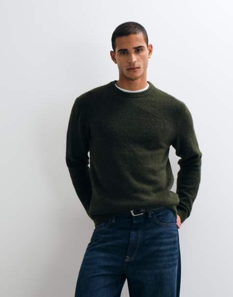 Jack & Jones premium ribbed knit jumper in forest green - view 1