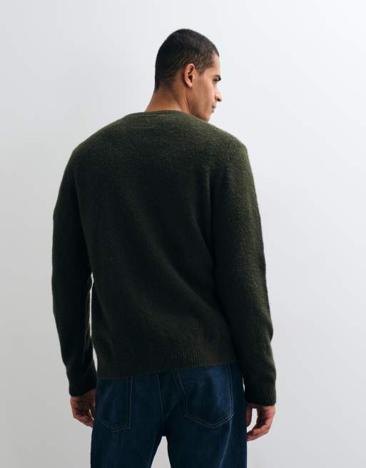 Jack & Jones premium ribbed knit jumper in forest green, 5 of 5