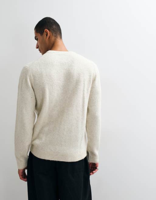 Jack & Jones premium ribbed knit sweater in beige, 5 of 5