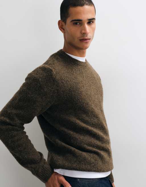 Jack & Jones premium ribbed knit sweater in chocolate brown, 4 of 5