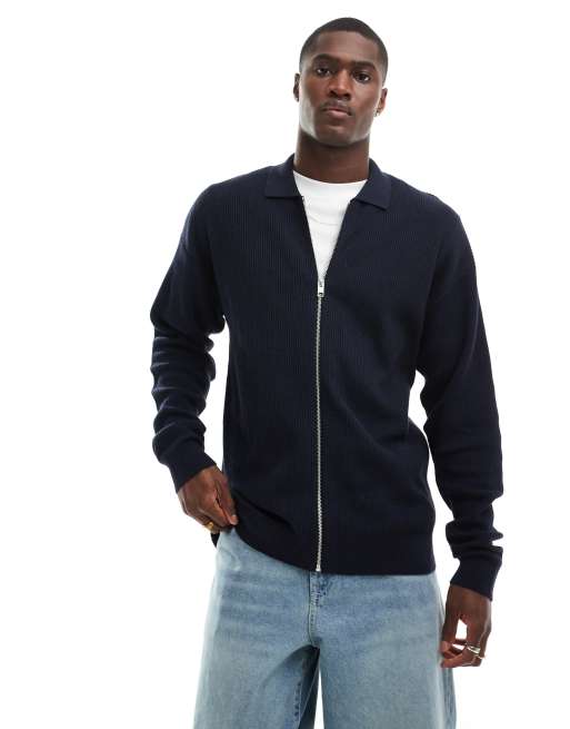 Men's Ribbed Zip Cardigan