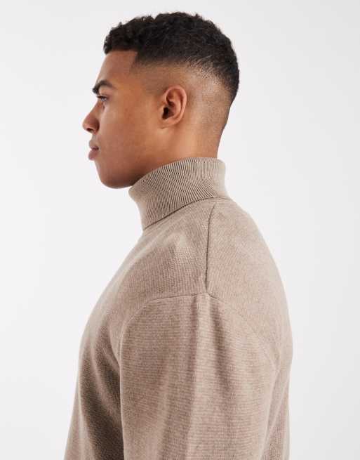 Jack & Jones – Premium – Rollkragenpullover in Beige, 4 von 5