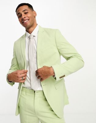 Jack & Jones Premium slim fit suit jacket in mint - ASOS Price Checker