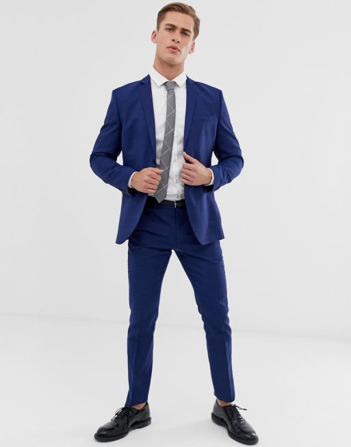 Jack & Jones – Premium – Schmale Anzughose in Blau, 4 von 4