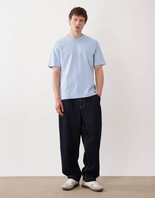 Jack & Jones Premium – Schweres T-Shirt in Hellblau mit Rückenprint, 3 von 5