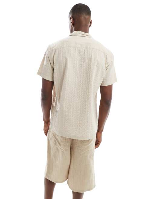 Jack & Jones Premium – Seersucker-Hemd in Creme , 4 von 4
