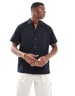 Jack & Jones Premium Seersucker Shirt In Black