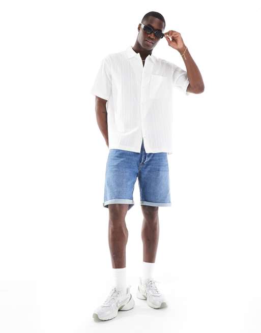 Jack & Jones Premium seersucker shirt in white, 2 of 4