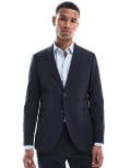 [Jack & Jones] Jack & Jones Premium seersucker suit jacket in navy 54 Night Sky
