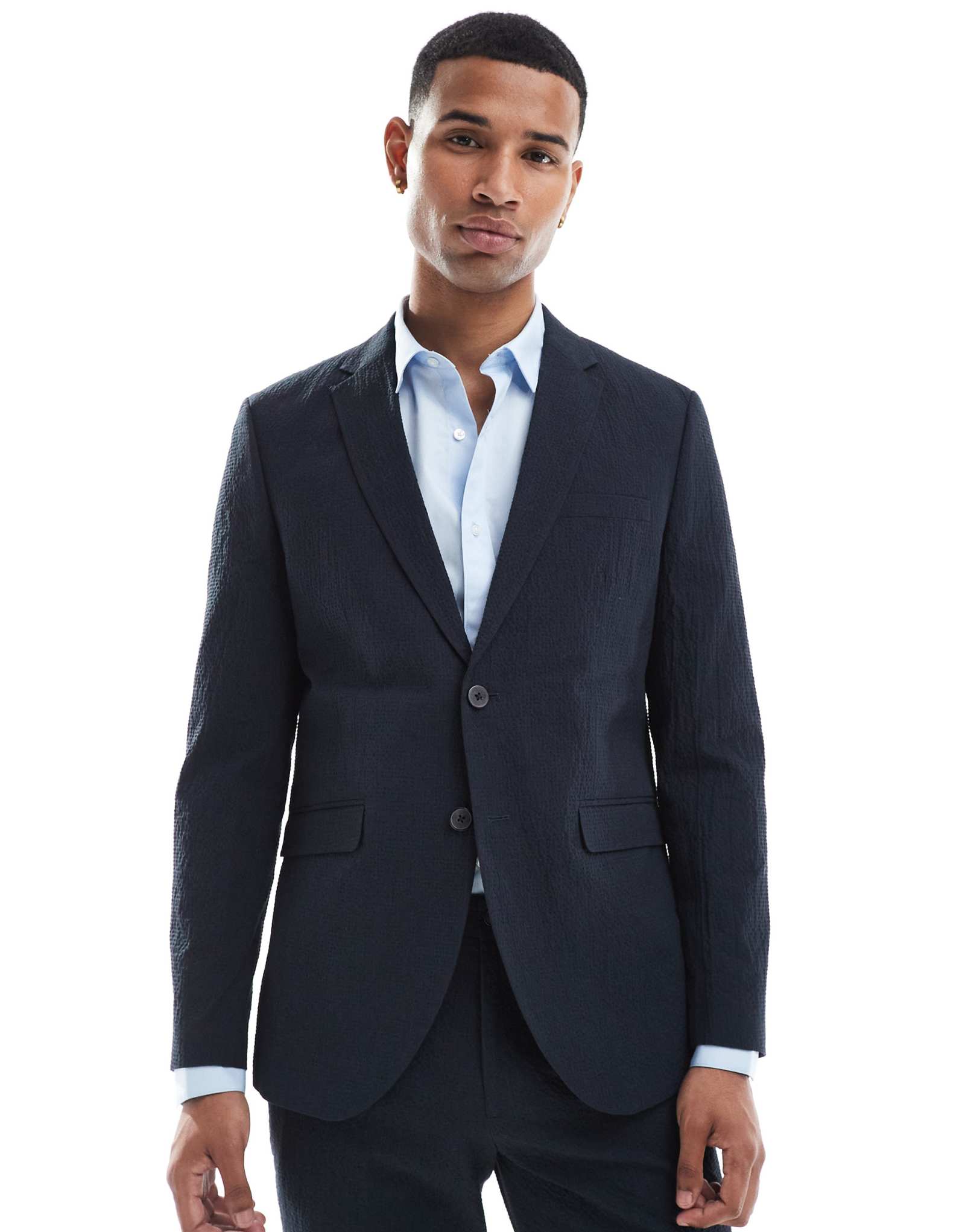 Темно-синий пиджак Jack & Jones Premium от seersucker