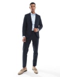 [Jack & Jones] Jack & Jones Premium seersucker suit pants in navy 46 Night Sky