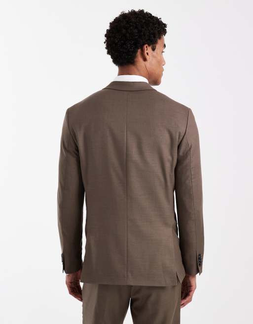 Jack & Jones Premium – Sehr schmal geschnittene Anzugjacke in Braun, Kombiteil, 3 von 5