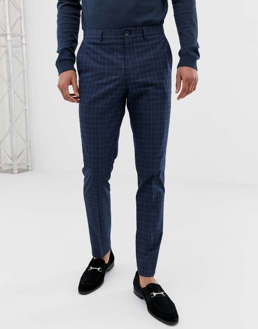 Jack & Jones Premium skinny suit in blue check, 3 of 3