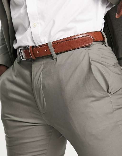 slim fit dress slacks Slim Fit Cropped Trouses in Plain Grey Brown Black main image 1