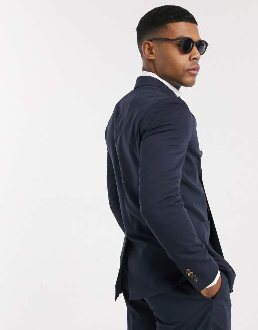 Navy Blue Slim Fit Suit Jacket