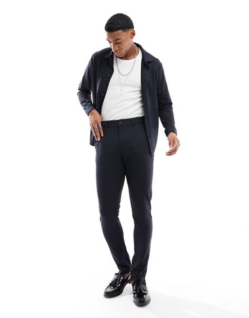 Jack & Jones Premium slim suit pants in black
