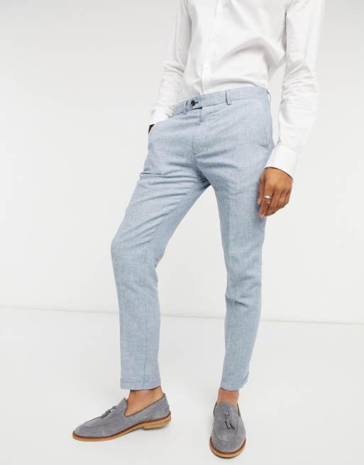 Slim Fit Linen suit trousers