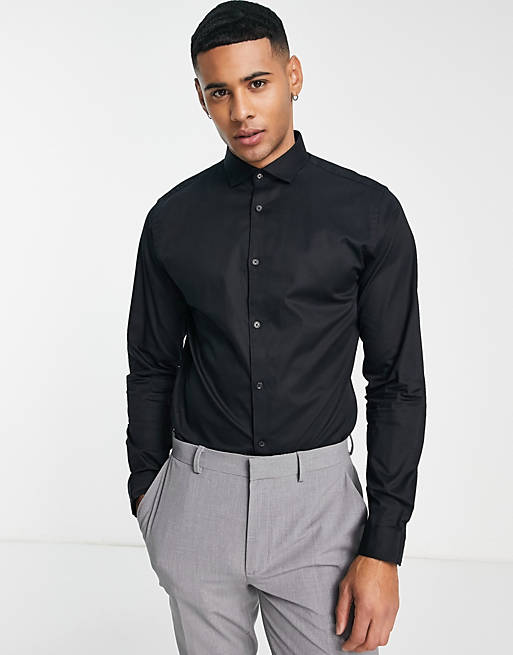 Jack & Jones Premium - Slim fit overhemd in zwart 