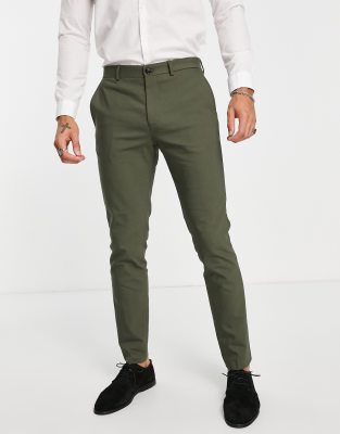 olive green slim suit