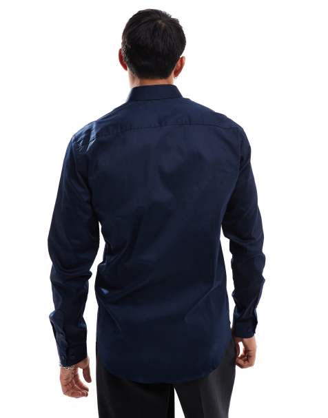 asos mens dress shirts ASOS Design - Formal Easy Iron Twill Shirt - Men - Cotton/Spandex - 4XL