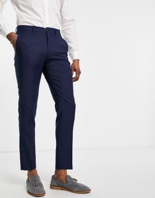 Jack & Jones Premium Slim Fit Stretch Suit Pants In Dark Navy