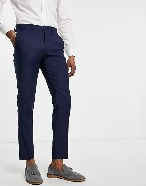 Jack & Jones Premium slim fit stretch suit trousers in dark navy